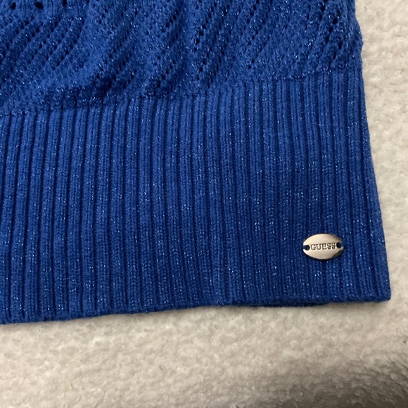 Guess Sparkly Blue Sweater Shirt Size L - Picture 6 of 9